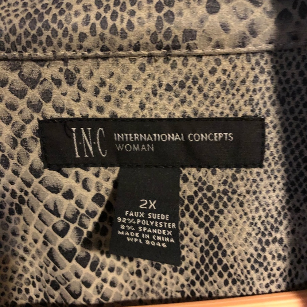 I.N.C Faux Suede Lightweight Snakeskin Trench